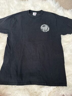 Santa Cruz Skateboards Black Tee with White Chest Logo